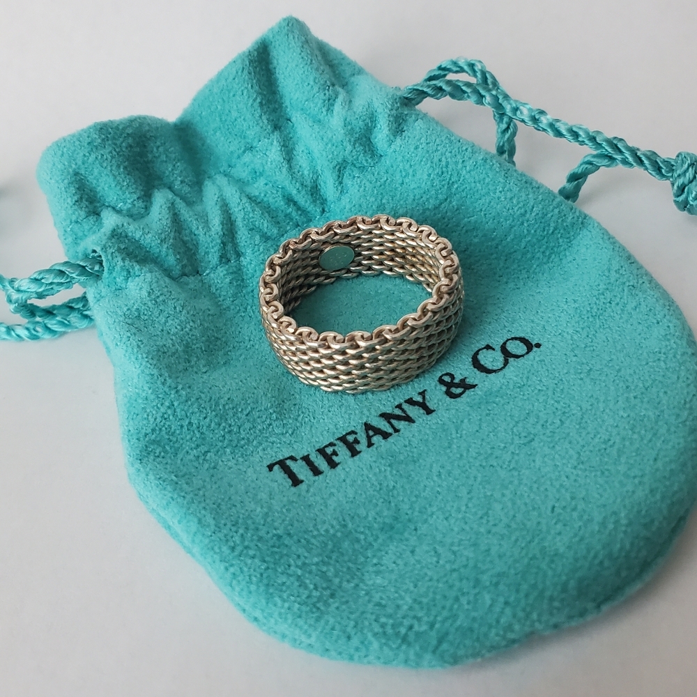 Tiffany & Co. Somerset Mesh Ring Size 8